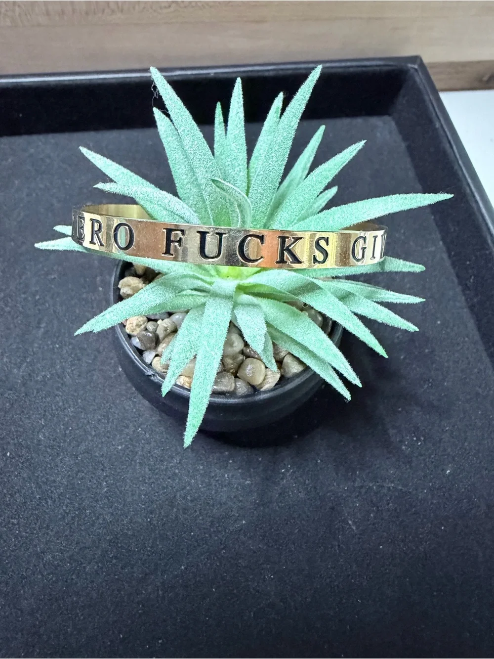 ‘Zero Fucks Given’ motivational cuff western dompamine
